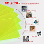 5 Pack Acrylic Sheet Green Fluorescent Colored Translucent Sheets Easy to Cut - Image 3