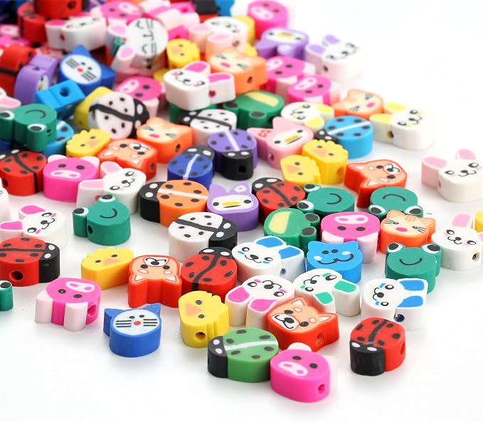 100pcs Animal Polymer Clay Spacer Beads - Image 3