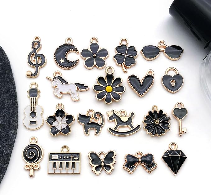 WOCRAFT 40pcs 20 pairs Assorted Enamel Bracelet Charms - Image 6