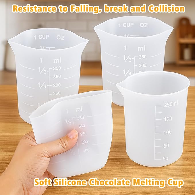 Palksky Silicone Cups for Melting Chocolate, Reusable Baking Supplies for DIY - Image 5