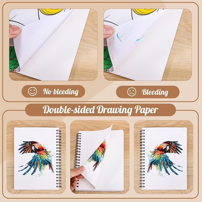 135lb/200gsm Marker Paper Pad, 5×7in Double Sided Bleedproof Marker Sketchbook - Image 5