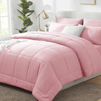 CozyLux King Size Comforter Set Pink, 7 Pieces Bed in a Bag, All Season Bedding by CozyLux
