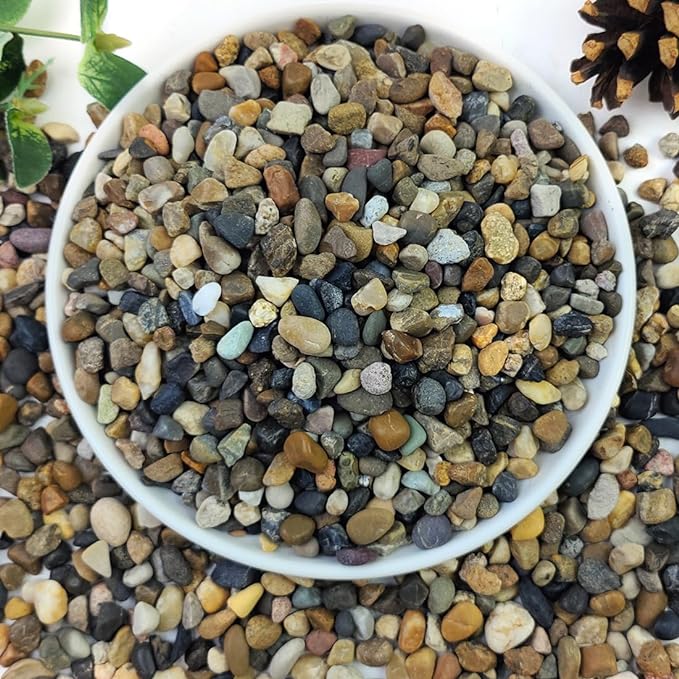 YISZM 20lbs Natural River Rocks, 1/4" Aquarium Gravel Small Rocks by YISZM-ForYourNaturalLife