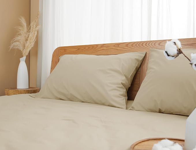 Pillow Cases, Standard Queen Size Cotton Percale Weave Pillowcases, Pre-Shrunk - Image 7