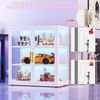 34" Display Cabinet with Glass Doors, 4-Tier Curio Cabinet with Many Color - Image 8