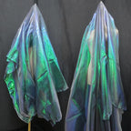 Dark Forest Green Iridescent Organza Fabric - Image 5