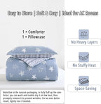 LEMIROE Blue Cotton Comforter Twin Size 2Pcs - Image 7