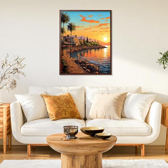 Paint by Numbers Kit for Adults, Sunset DIY Painting Kit, 16x20 Inch | Coastal - Image 2