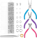 Cridoz Jewelry Repair Kit with 1520 Silver Jump Rings and 3Pcs Pliers by cridoz