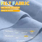 Muted Blue 36" X 36" Felt Fabric Sheet - Image 2