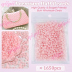 qiipii 1650PCS 5mm Light Pink Round Half Round Pearls - Image 2