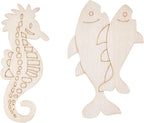 80PCS Unfinished Wood Ocean Animal Cutouts - Image 5