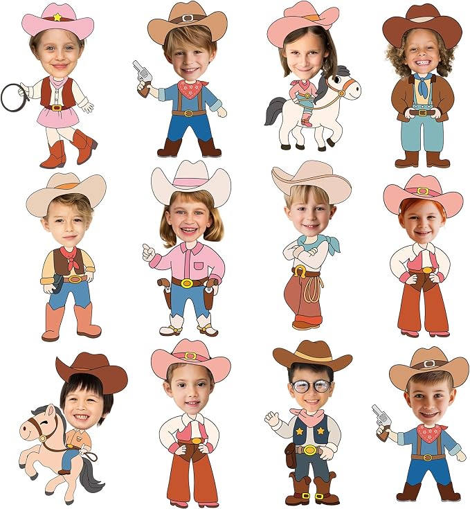 60pcs Western Theme DIY Cutouts Cowboy Cowgirl Hat Bulletin Board Decoration by partygreeting