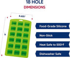 HIC Kitchen Silicone 18-Hole Ice Tray, Makes 18 Square Cubes - Image 6