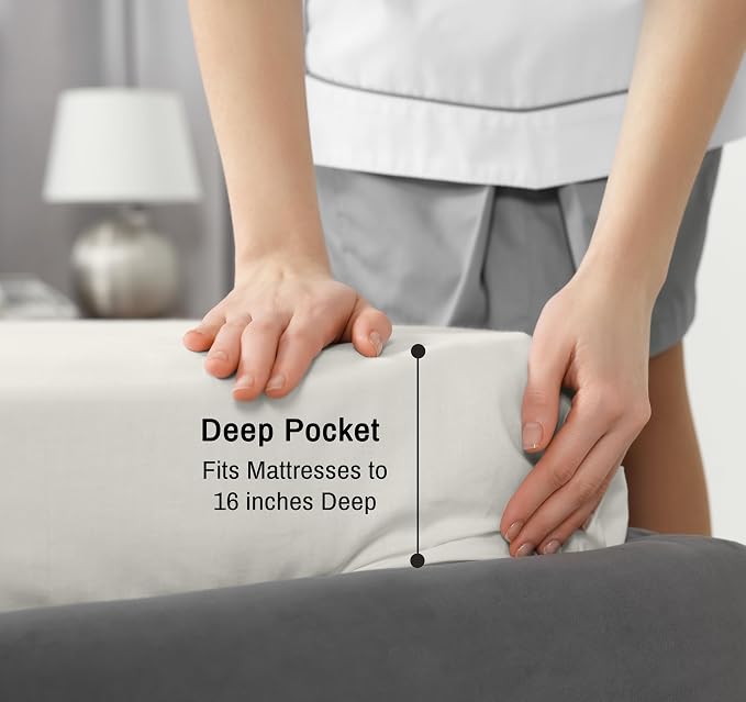 RUVANTI 100% Cotton Sheets – Full Size Percale Bedding, Cooling & Breathable - Image 6