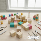Wooden Blocks for Crafts, Unfinished Wood Cubes, 1.5 Inch Natural Wood Blocks - Image 3