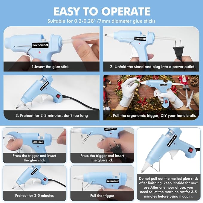 Hot Glue Gun Kit with 30 Glue Sticks, 20W Mini Glue Gun Set | Fast Preheating - Image 6