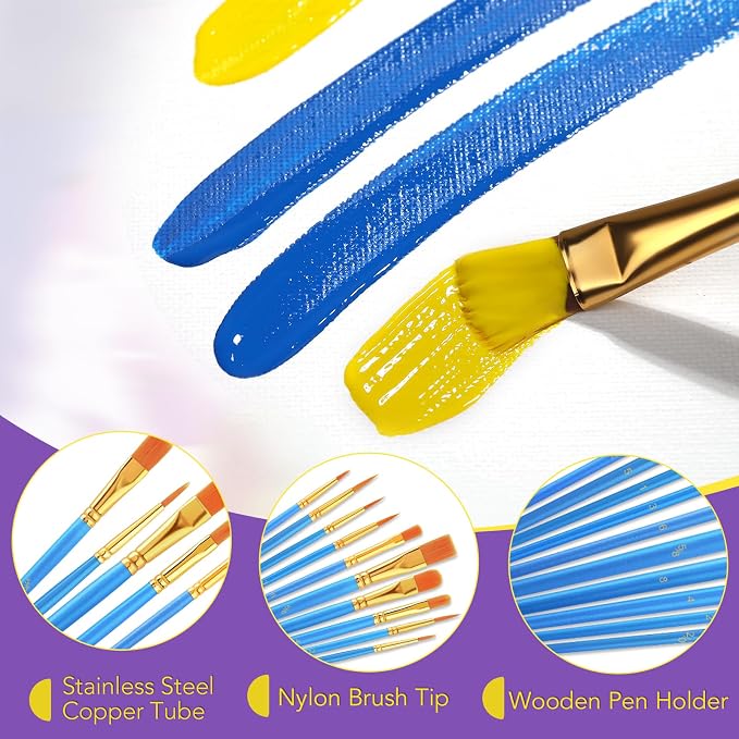 AROIC Acrylic Paint Brush Set, Artist Craft Paint Brushes Supplies, Kid Adult - Image 5