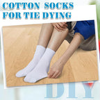 Silkfly White Cotton Socks for Tie Dye White Crew Ankle Socks Tie Dye kit Party - Image 7