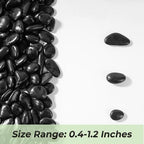 SIDONG 10 LB Black River Rocks, 0.4-1.2 Inches Highly Polished Pebbles - Image 9