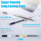 BEIWO Premium Black Gel Pens, Extra Fine Point Pens Smooth Writing Ballpoint - Image 3