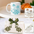 12 Pcs Large Flower Stencils for Painting, 5.12 X 5.12 Inch Flower Stencils for - Image 7