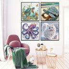 4Pack Diamond Painting Kits For Adults, Sea Turtle Special Shape Diamond Art - Image 4