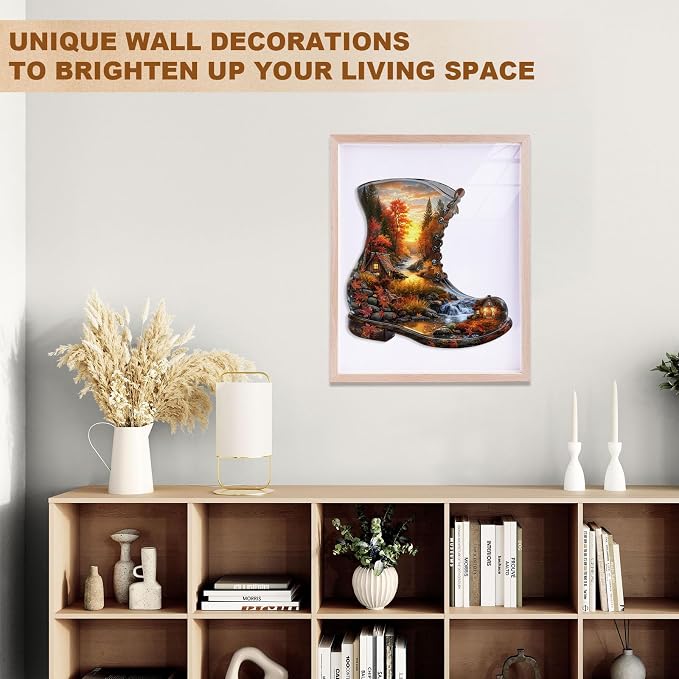 Jigfoxy Wooden Puzzles for Adults, Fall in a Boot Wood Puzzles Adult, Unique - Image 5