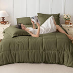 JOLLYVOGUE Twin Comforter Set, Ultra-Soft Bed in a Bag Twin Size 5 Pieces - Image 6