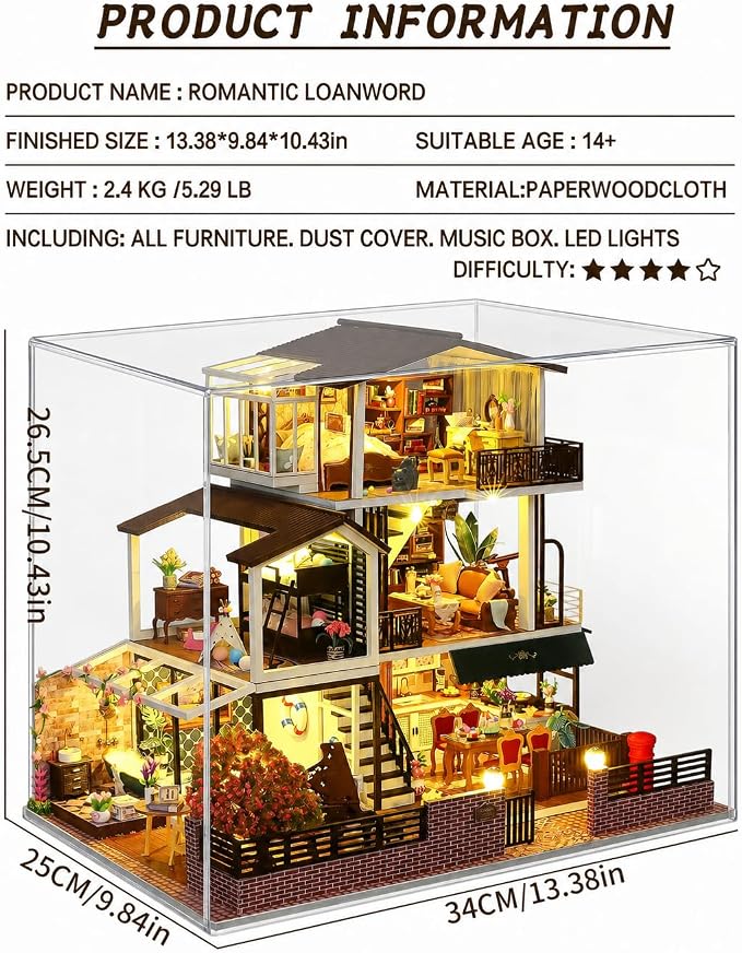 Spilay DIY Miniature House Kit for Adults, Miniature Dollhouse Kit | - Image 2