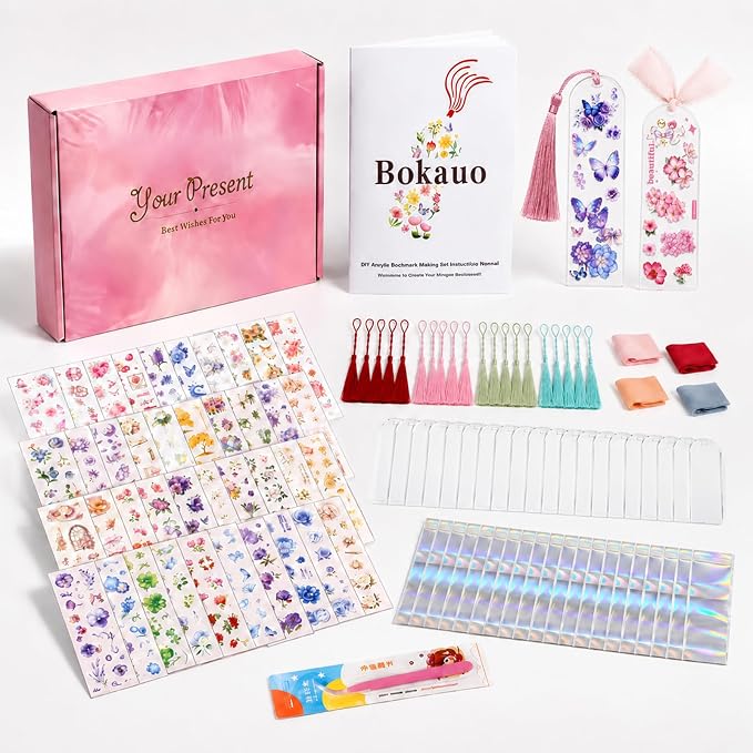 DIY Bookmark Making Kit, 20 Clear Acrylic Bookmark Blanks 5.9 x 2 in by Unknown