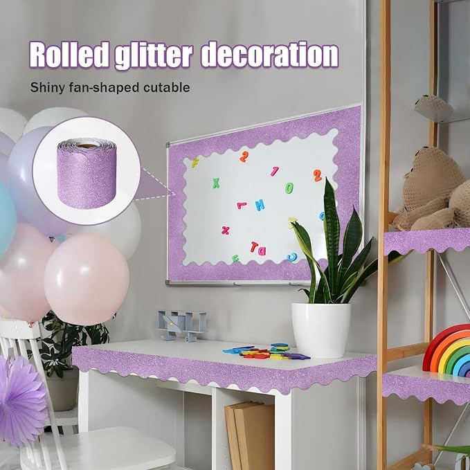 70Ft Shine Bulletin Board Borders，Scalloped Poster Boards Decorations Trim - Image 6