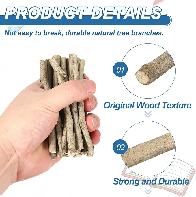 PATIKIL 25 Pcs 4inch Wood Log Sticks, 0.2-0.31inch in Diameter Natural Driftwood - Image 3