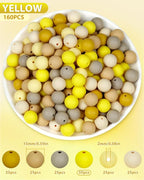 FIVEIZERO 160PCS 15mm Round Silicone Beads, Wear-resistant, Easy-clean - Image 2