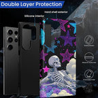 for Samsung Galaxy S24 Ultra Case, Skull Star Collage Pattern Glossy 2 in 1 - Image 4