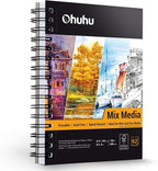 Ohuhu Mix Media Pad, 5.5" x 8.5" Mixed Media Art Sketchbook, 120 LB/200 GSM by Ohuhu