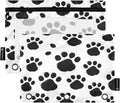 Black Paws Print Pencil Pouch for 3 Ring Binder, 2 Pack Waterproof Pencil Bags by BOENLE-WELCOMEYOURCOMING