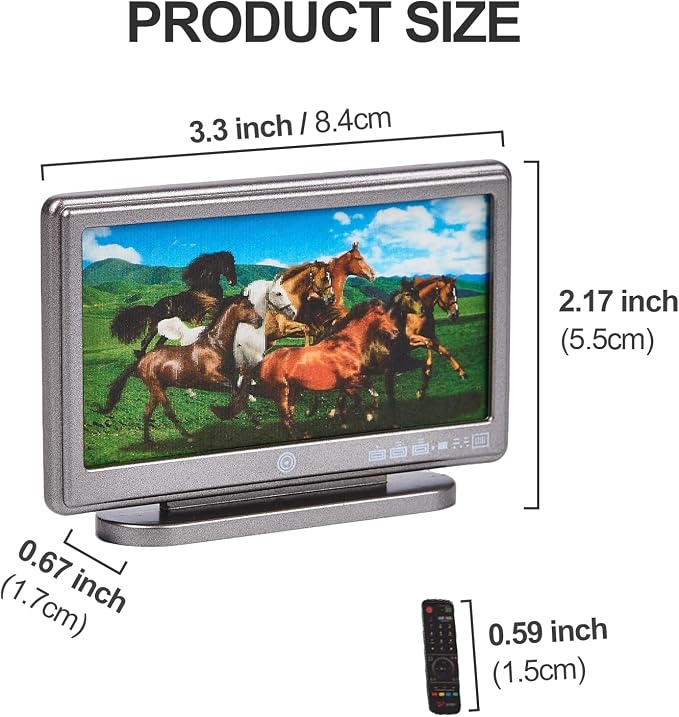 1:12 Scale Miniature TV Set, Tiny Television Dollhouse Furniture Accessories - Image 4