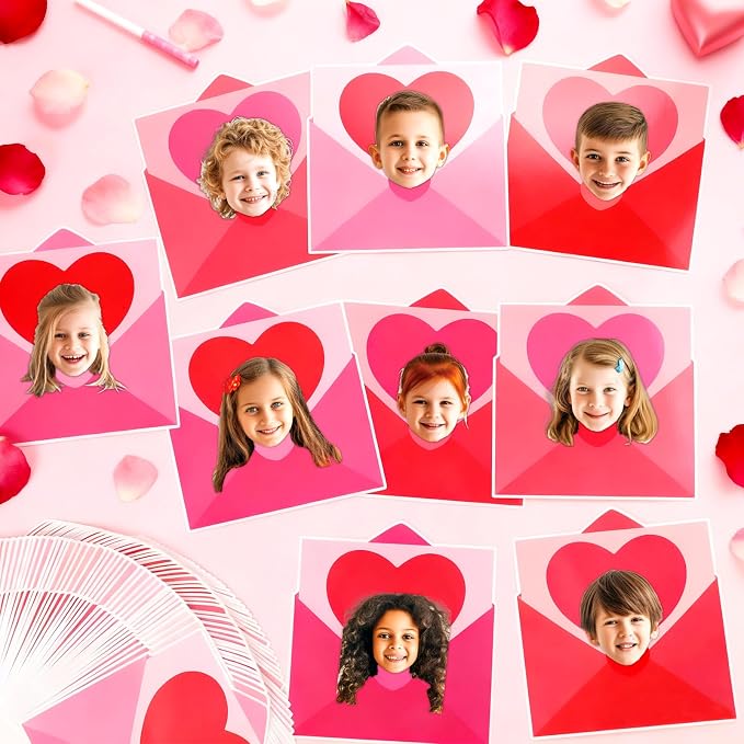 60pcs Valentine's Day Theme DIY Cutouts Heart Envelope Bulletin Board - Image 4