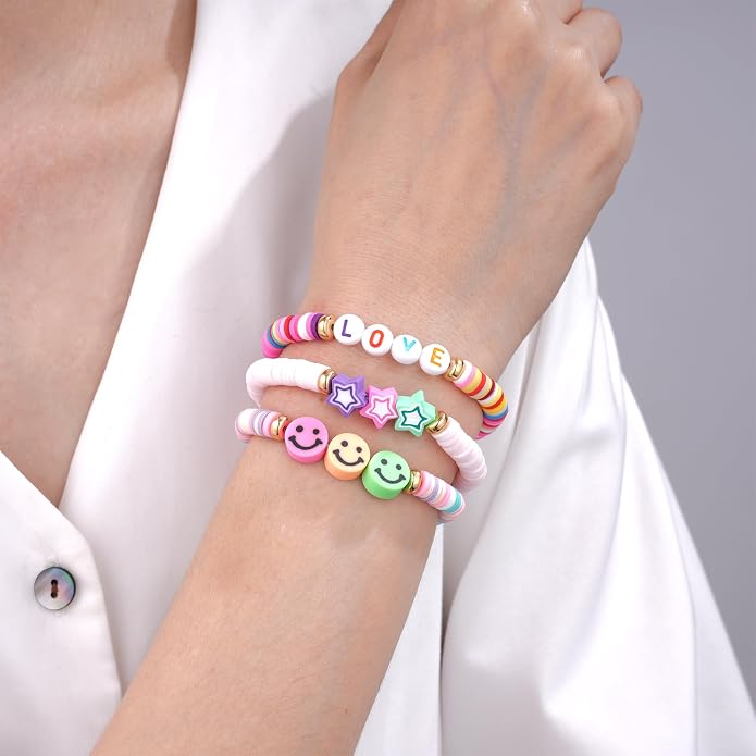 Friendship Bracelets for Girls, 10-Piece Cute Preppy Beaded Bracelet Set for - Image 3