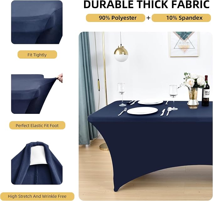 2-Pack 4ft Spandex Table Covers - Image 2