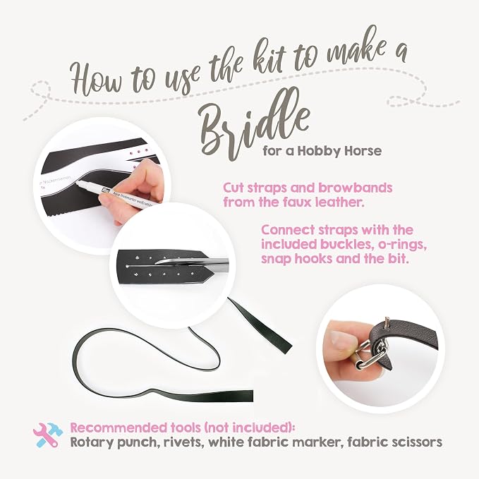 kullaloo DIY Hobby Horse Bridle Kit Make a Beautiful Leather Bridle - Image 5