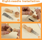Mayboos Felting Needle with Eight Needles Tool, Craft Wool Felt Stitch Punch - Image 4