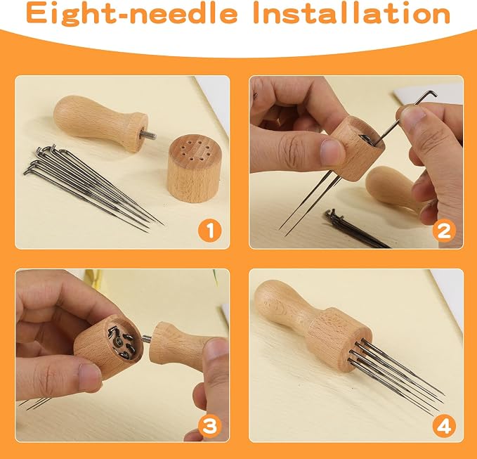 Mayboos Felting Needle with Eight Needles Tool, Craft Wool Felt Stitch Punch - Image 4