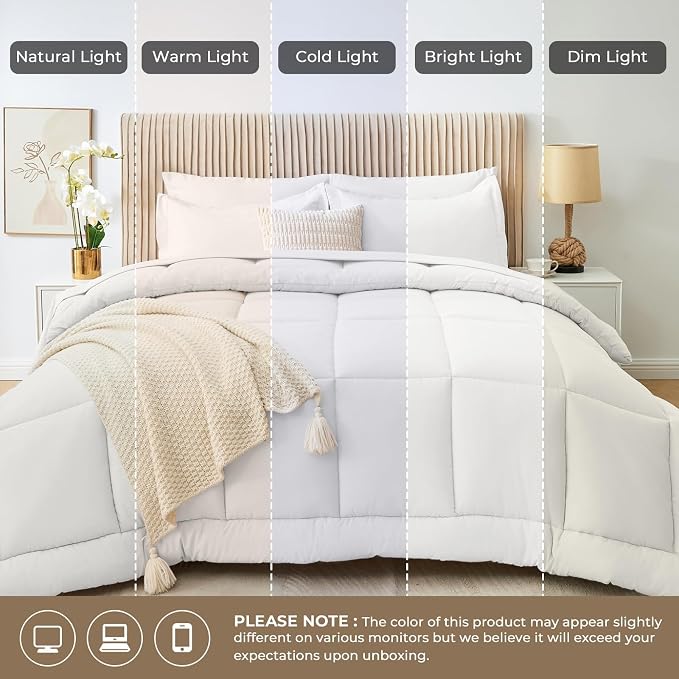 Sasttie Queen Comforter Set, 7 Pieces Bed in a Bag Queen, Complete Bedding Set - Image 8