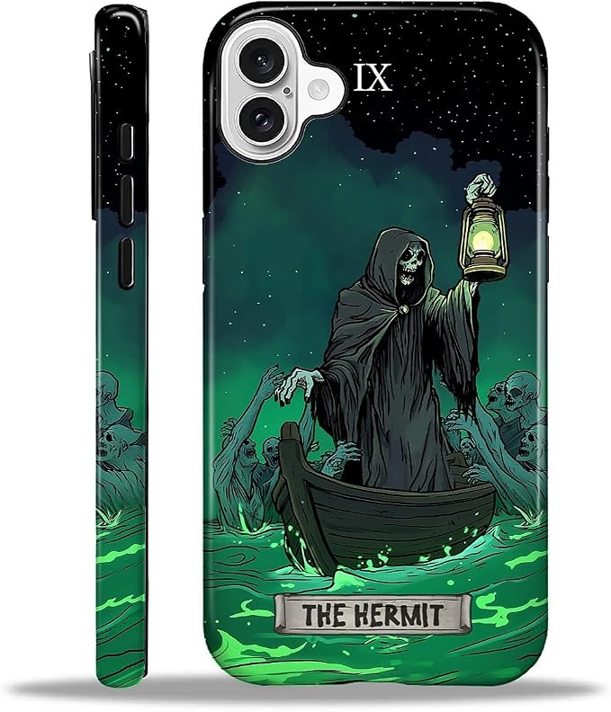 ZHEGAILIAN Case for iPhone 16 Plus, The Hermit Night Skull Durable Shockproof by Home