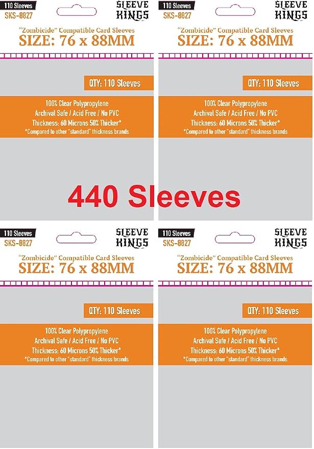 Sleeve Kings Zombicide Compatible Sleeves 76 X 88 mm by SleeveKings