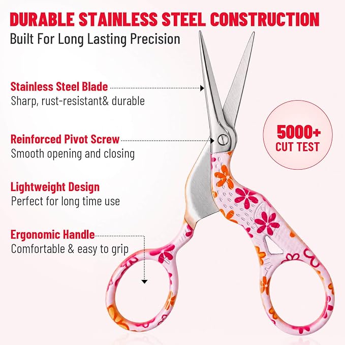 Embroidery Crafting Scissors, 3.7 Inches, 2 Pieces | Crochet Scissor, Cross - Image 4