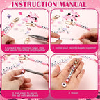 Tondiamo 2823 Pcs Pink Halloween Bead Keychain DIY Craft Making Kit Key Ring - Image 3