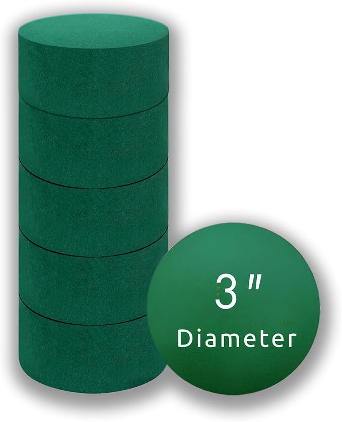 Pack of 6 FLOFARE Round Floral Foam Blocks by FLOFARE